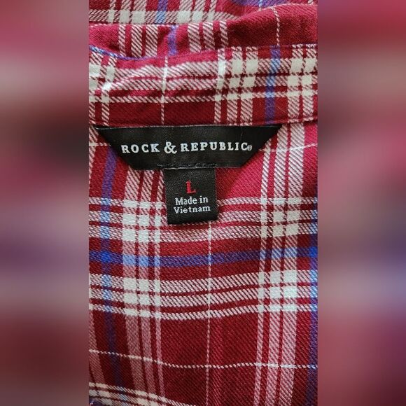 NWOTโRock & Republic plaid sleeveless top - Size Large - Picture 2 of 8